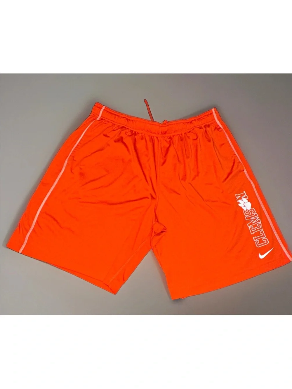 Nike Clemson Tigers Men's Orange Athletic Shorts with White Piping